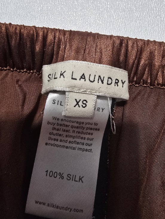 Silk Laundry Brown Bias Cut Pants Size XS - Picture 10 of 15